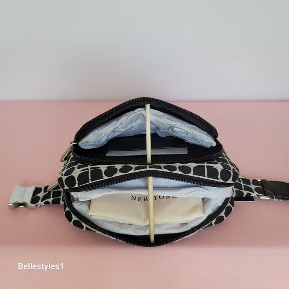 KATE SPADE Belt Bag Noel Jacquarded Printed Fabric Bag- Black Multi ⭐ - Picture 11 of 16